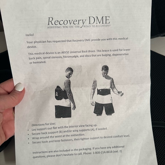 Aryse Live Elevated Universal Back Brace Lumbar Back Support Adjustable Fits All - Picture 4 of 14